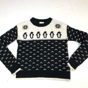 Kate Spade Intarsia Penguin Rhinestone Sweater Womens Small